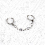 Double Hole CZ Chain Stainless Steel Earring - product image 4