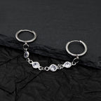 Double Hole CZ Chain Stainless Steel Earring - product image 5