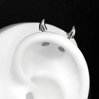 Devil Horn Internally Threaded Stainless Steel Ear Stud - product overview