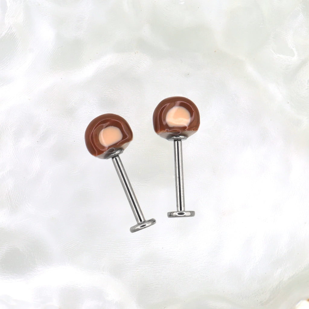 Paws & Purrs - Cute Brown Bear Ear Titanium Ear Stud - product image 3