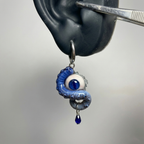 Cthulhu Eye – Vertical Pupil Octopus Tentacle Earrings in Sky & Teal Blue - Crux Jewelry product image 2