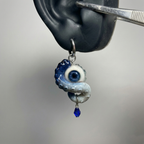 Cthulhu Eye – Pupil Detail Octopus Tentacle Earrings in Sky & Teal Blue - Crux Jewelry product image 6