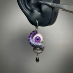 Cthulhu Eye – Pupil Detail Octopus Tentacle Earrings in Sky & Teal Blue - Crux Jewelry product image 8