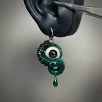 Cthulhu Eye – Pupil Detail Octopus Tentacle Earrings in Sky & Teal Blue - Crux Jewelry product image 7