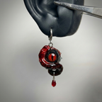 Cthulhu Eye – Vertical Pupil Octopus Tentacle Earrings in Deep Red - Crux Jewelry product image 3
