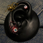 Dark Fantasy Spider Stud Earrings | Bloody Eyeball & Bone Skull piercing jewelry - image 1