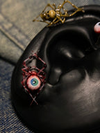 Dark Fantasy Spider Stud Earrings | Bloody Eyeball & Bone Skull piercing jewelry - image 5