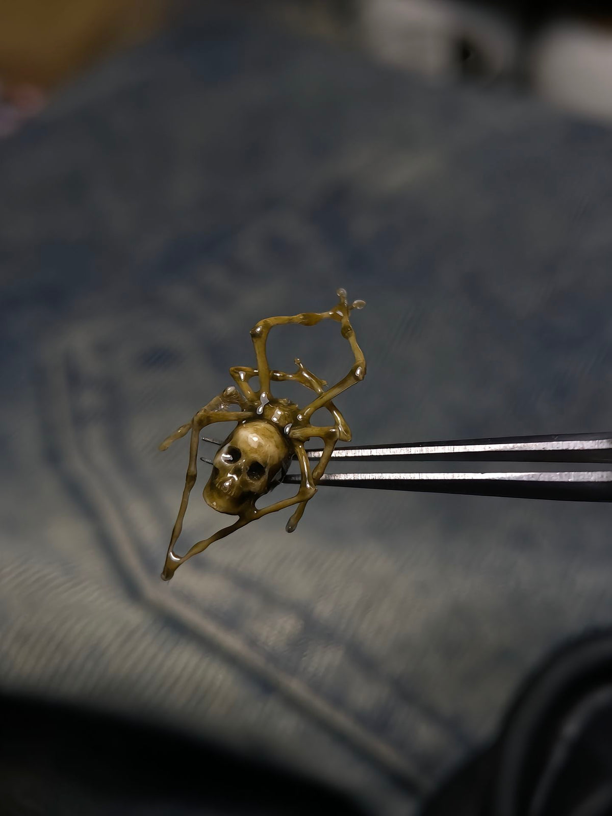 Dark Fantasy Spider Stud Earrings | Bloody Eyeball & Bone Skull piercing jewelry - image 6