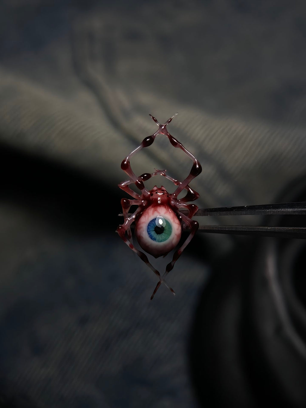 Dark Fantasy Spider Stud Earrings | Bloody Eyeball & Bone Skull piercing jewelry - image 7