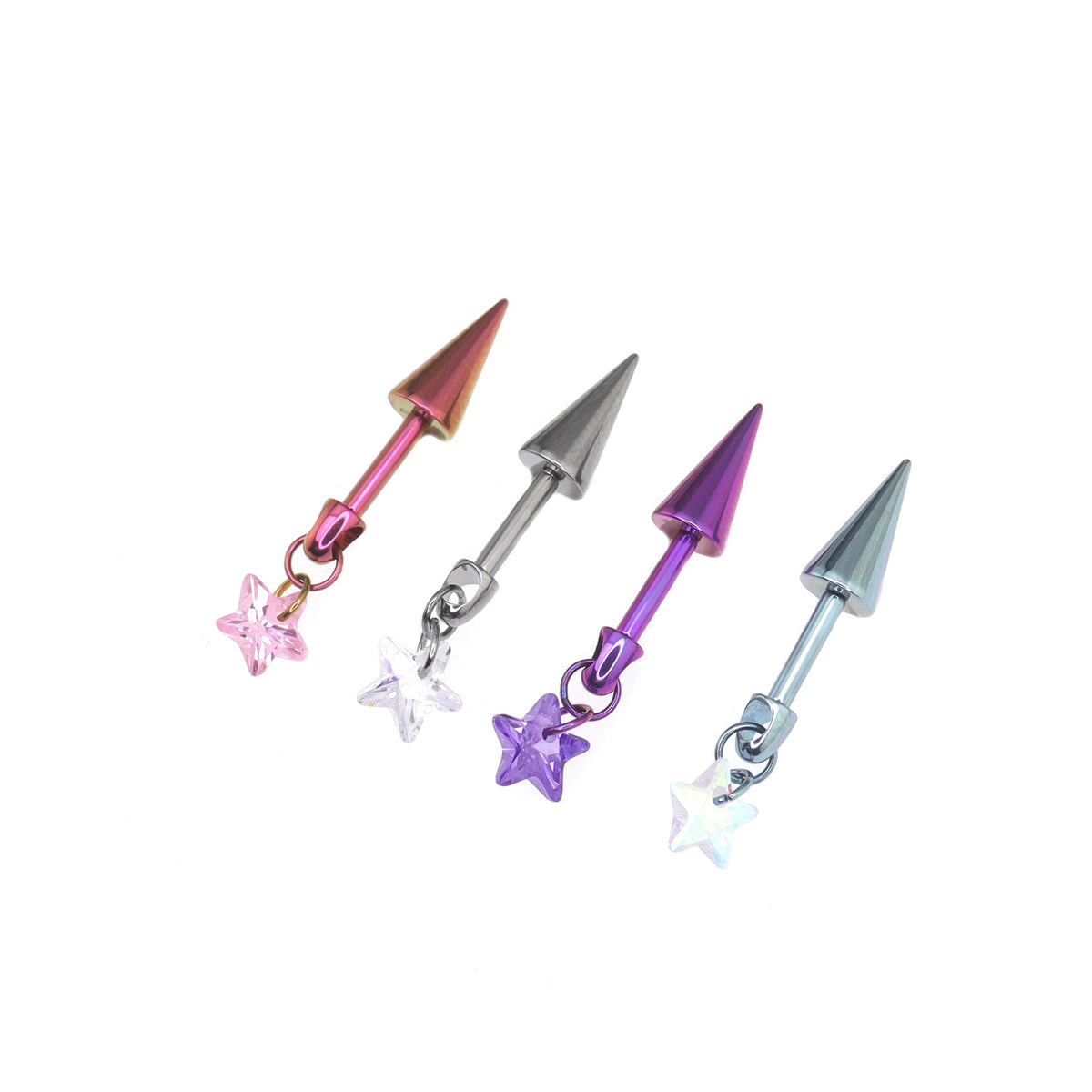 Spike & CZ Rocket Titanium Helix/Lip Studs - Spike & CZ Rocket Titanium Helix