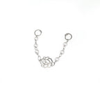 Openwork Rose & Pearl Chain Stainless Steel Earrings - product image 4