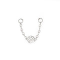 Openwork Rose & Pearl Chain Stainless Steel Earrings - product image 6