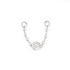 Openwork Rose & Pearl Chain Stainless Steel Earrings - product image 6