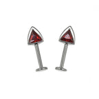 Paws & Purrs - PAIR OF Cat Ear CZ Internally Threaded Titanium Ear Stud - Red