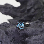 Butterfly Floral Whisper Rose Blue Cartilage & Helix Look - Butterfly Floral Whisper Rose Blue Cartilage & Helix Look - Rose Stud