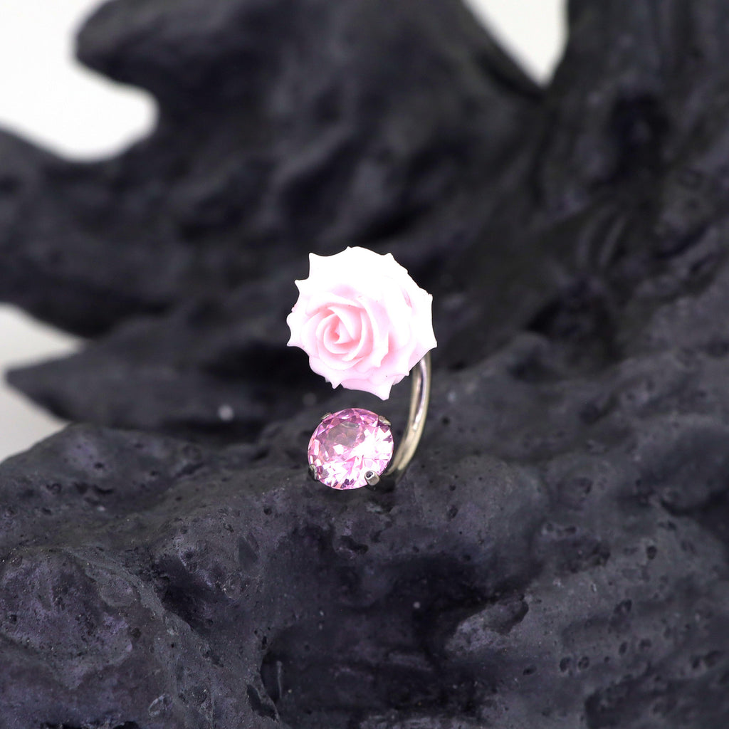Butterfly Floral Earrings Rose Pink Cartilage & Helix Look - product image 6