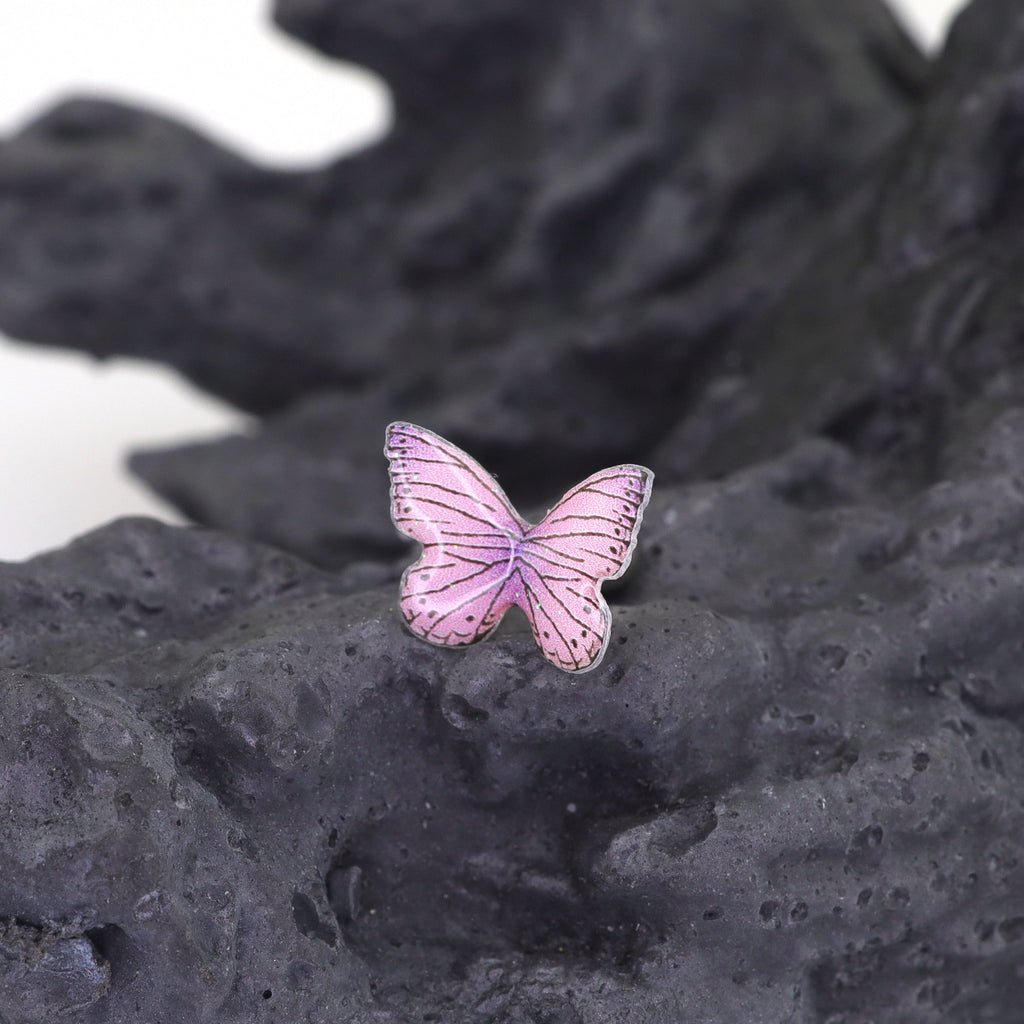 Butterfly Floral Earrings Rose Pink Cartilage & Helix Look - product image 8