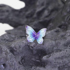 Butterfly Floral Whisper Rose Blue Cartilage & Helix Look - Butterfly Floral Whisper Rose Blue Cartilage & Helix Look - Butterfly