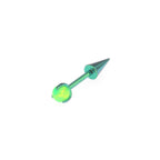 Opal Demon Spike Internally Threaded Titanium Cartilage Studs - Green