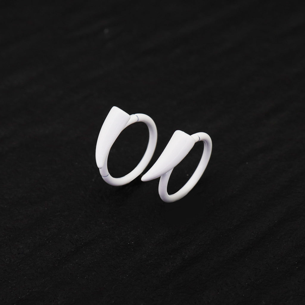 CRUX - PAIR OF White Enamel Fangs Stainless Steel Lip Clip - product image 4