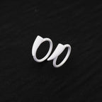 CRUX - PAIR OF White Enamel Fangs Stainless Steel Lip Clip - product image 4