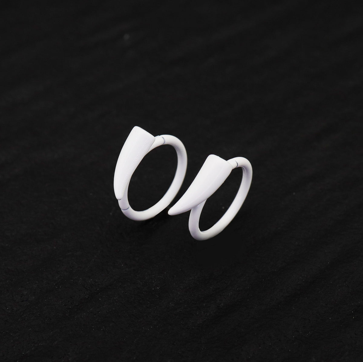 CRUX - PAIR OF White Enamel Fangs Stainless Steel Lip Clip - product image 4