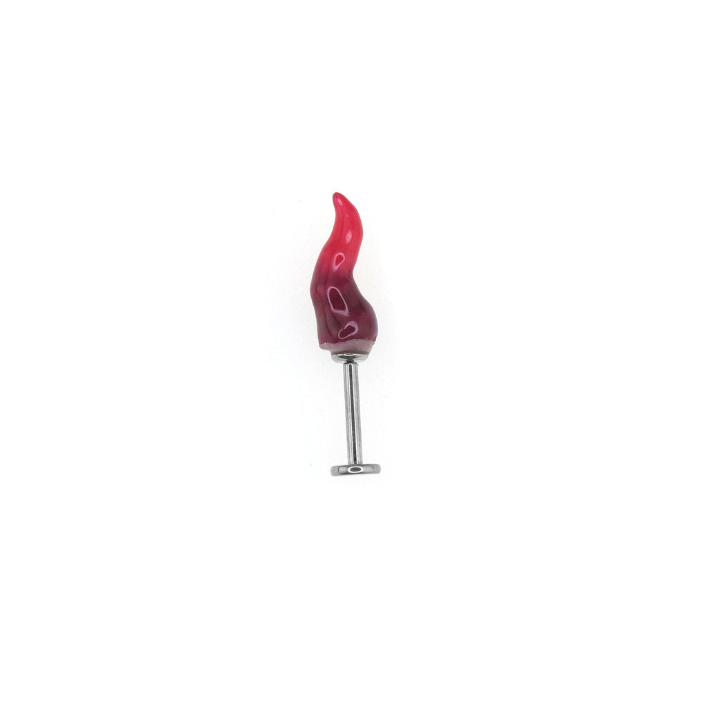 CRUX - Black & Red Satan Demon Titanium Helix Studs - product image 6