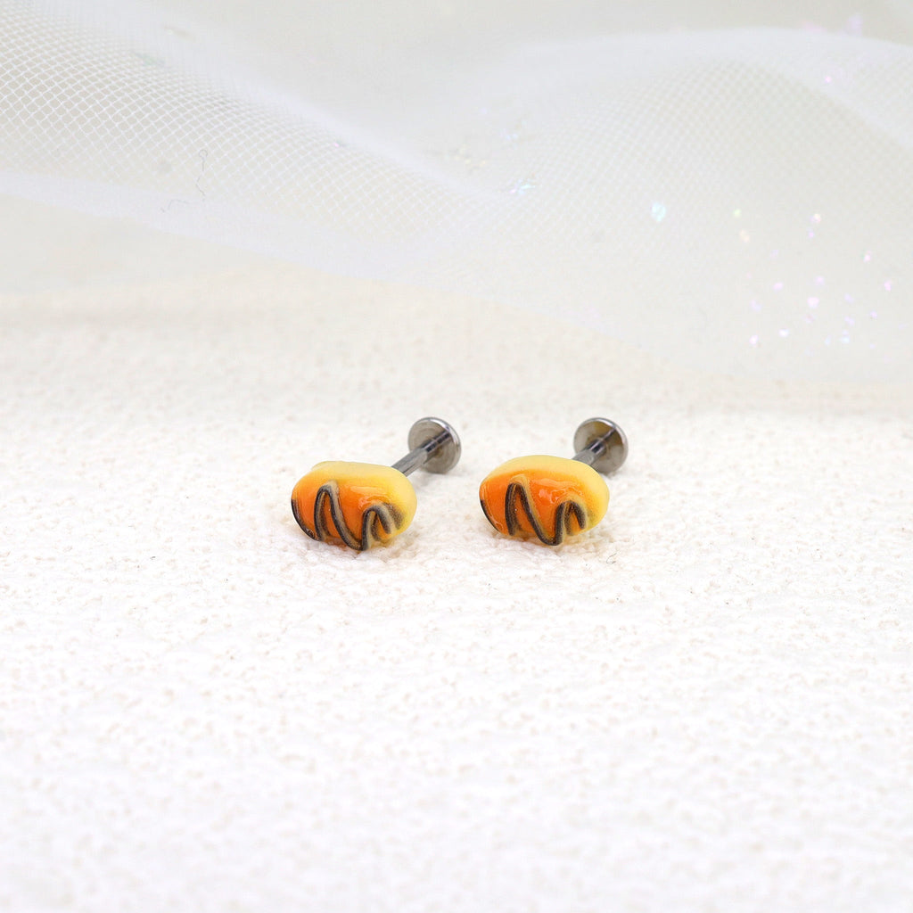 Star Baker - Chocolate Croissant Stainless Steel Ear Studs - product image 7