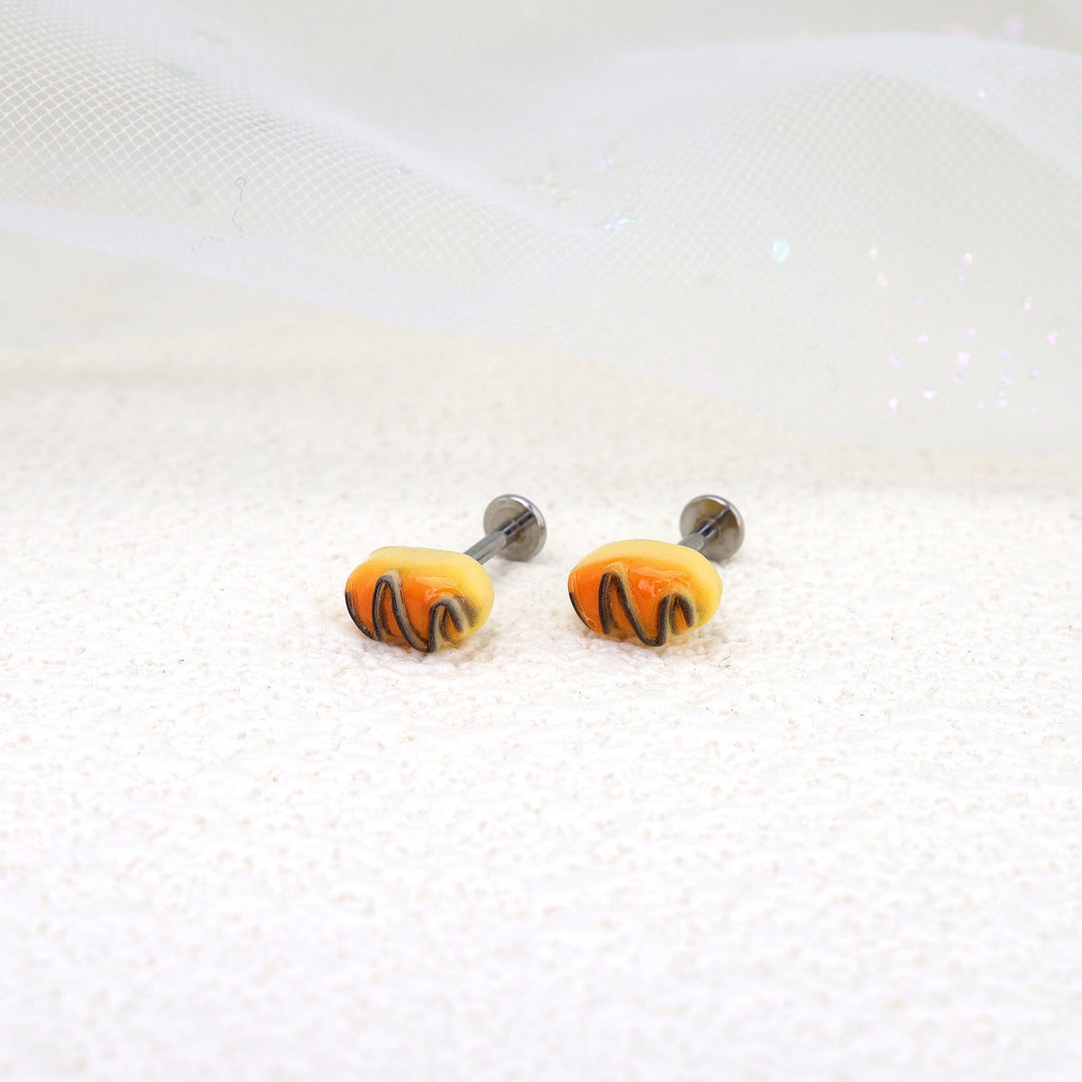 Star Baker - Chocolate Croissant Stainless Steel Ear Studs - product image 7
