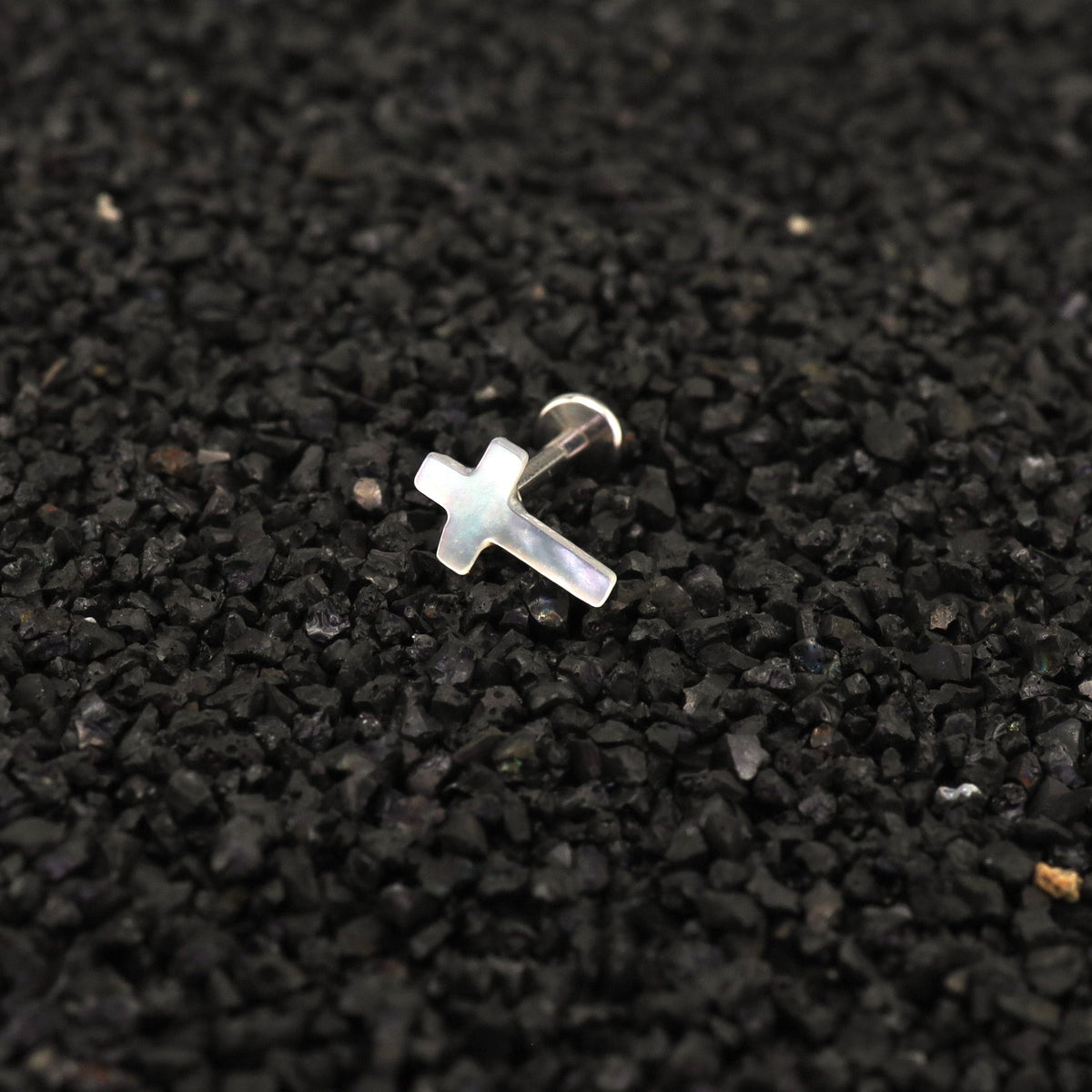 Hallowmas - Moonlight Gothic Cross Labret/Ear Stud - Moonlight Gothic Cross Labret