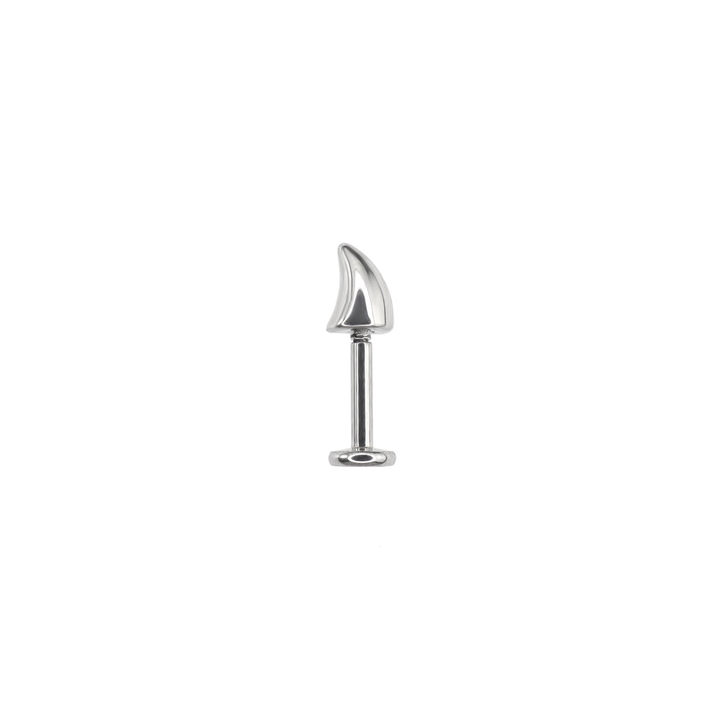Devil Horn Internally Threaded Stainless Steel Ear Stud - product image 4