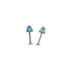 Paws & Purrs - Blue and Pink Cat Ear Stainless Steel Internally Threaded Helix Studs - Blue