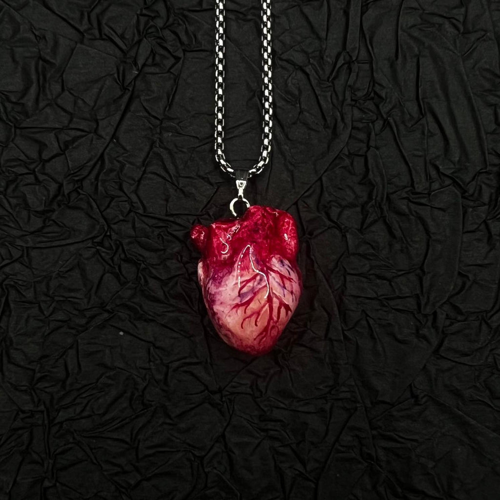 "The Organ" Life-Like Anatomical Heart Necklace - Realistic Vein Detail - Crux Jewelry product image 1