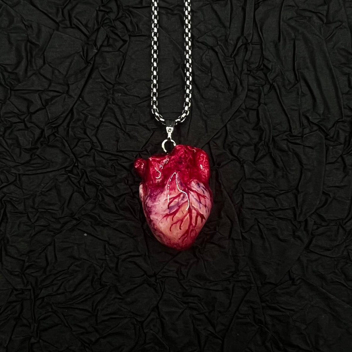 "The Organ" Life-Like Anatomical Heart Necklace - Realistic Vein Detail - Crux Jewelry product image 1