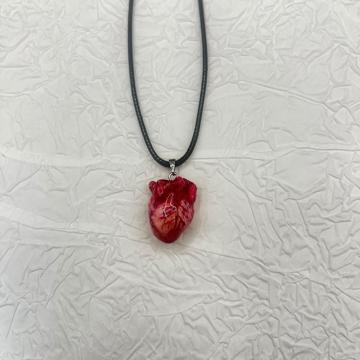 "The Organ" Life-Like Anatomical Heart Necklace - Realistic Vein Detail - Crux Jewelry product image 4
