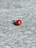 "Bloody Ribs" Dark Eyeball Studs - Red Skeleton Pupil - Crux Jewelry product image 3