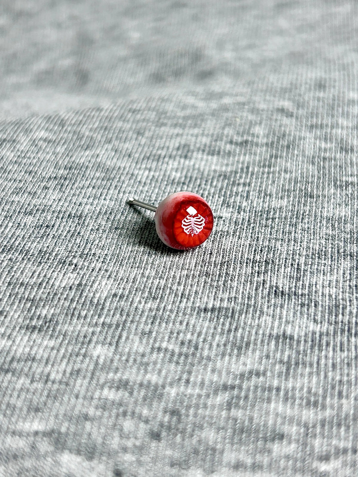 "Bloody Ribs" Dark Eyeball Studs - Red Skeleton Pupil - Crux Jewelry product image 3