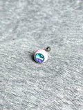"Ghostly Pet" Mismatched Eyeball Studs - Aurora Iris (Bone & Moon) - Crux Jewelry product image 3
