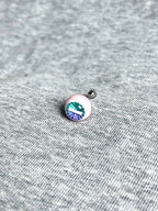 "Ghostly Pet" Mismatched Eyeball Studs - Aurora Iris (Bone & Moon) - Crux Jewelry product image 3