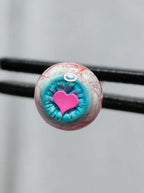 Artisan Heart-Pupil Bloodshot Eyeball | Titanium Eyeball Tongue/Ear/Lip Stud - Crux Jewelry product image 4