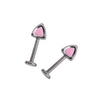 Paws & Purrs - Blue and Pink Cat Ear Stainless Steel Internally Threaded Helix Studs - Pink
