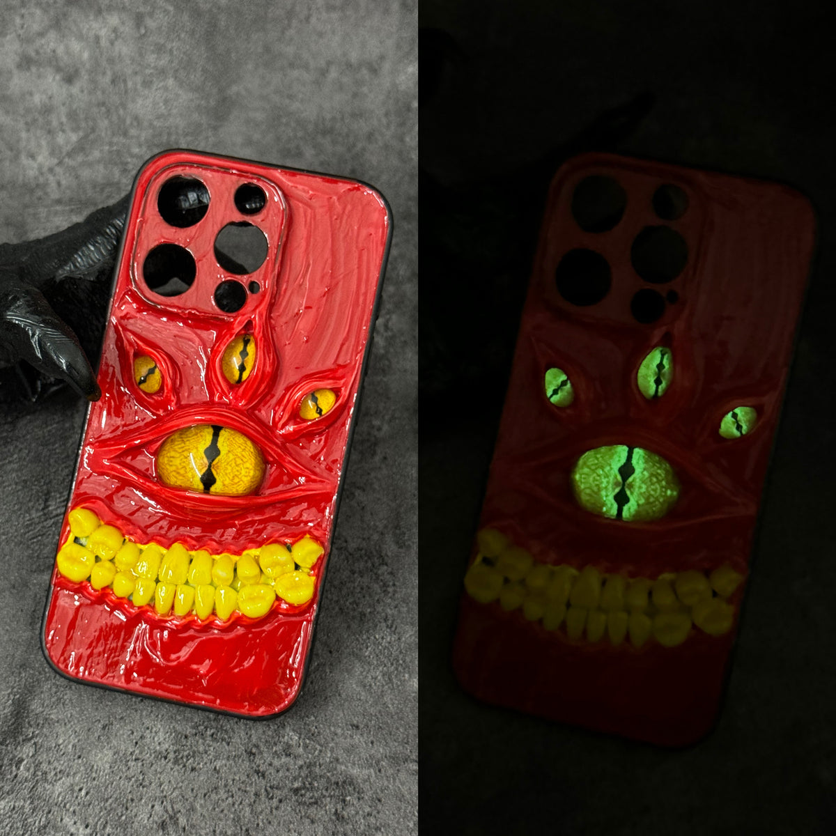 "Crimson Devourer" Glow in the Dark 3D Phone Case | Big Mouth Monster Cyclops Eye &... - Crux Jewelry product image 1