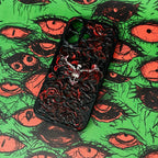 "Gothic Relics" 3D Embossed Phone Case | Bloody Cross, Fallen Angel & Spine Ribcage Art - body jewelry 7