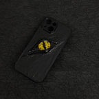 "Dark Awakening" Single Dragon Eye 3D Phone Case | Handmade Black Texture Demon Cover - Crux Jewelry product image 5