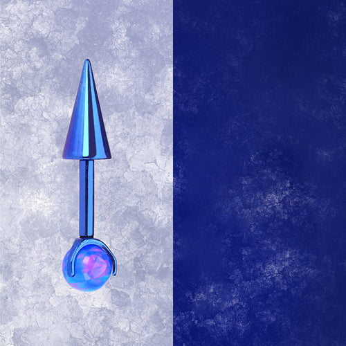 ASTM F136 Titanium Aurora Opal Spike Stud - Edgy Fairycore Cartilage Piercing - Crux Jewelry product image 2