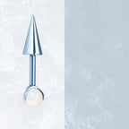 ASTM F136 Titanium Aurora Opal Spike Stud - Edgy Fairycore Cartilage Piercing - Crux Jewelry product image 8