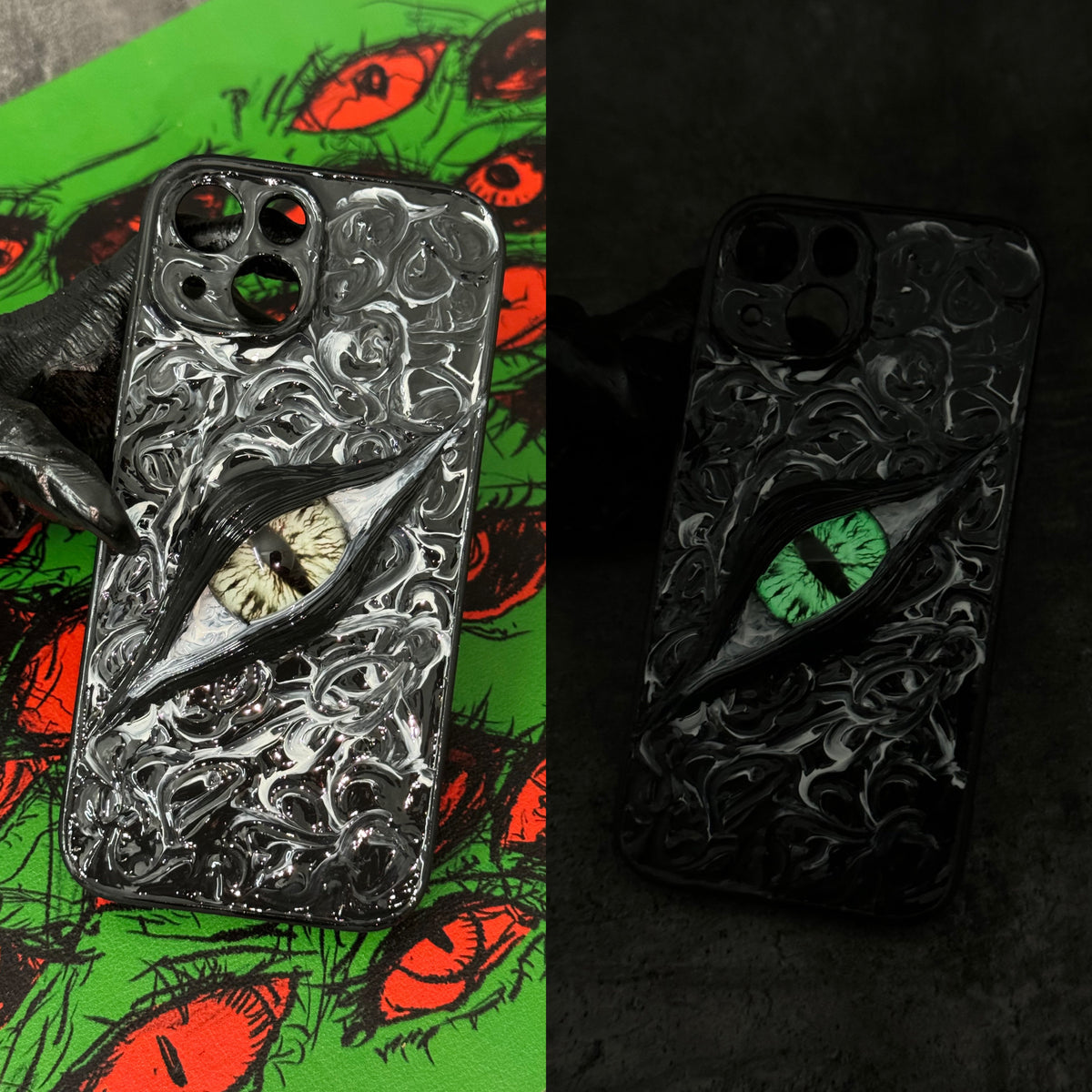 "Elemental Chaos" Marbled Dragon Eye 3D Phone Case | Swirling Texture Resin Cover product image 7