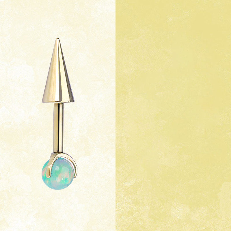 ASTM F136 Titanium Aurora Opal Spike Stud - Edgy Fairycore Cartilage Piercing - Crux Jewelry product image 9