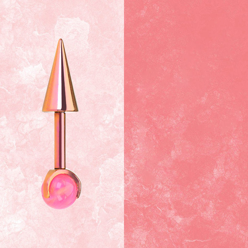 ASTM F136 Titanium Aurora Opal Spike Stud - Edgy Fairycore Cartilage Piercing product image 1