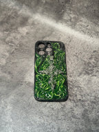 "Gothic Relics" 3D Embossed Phone Case | Bloody Cross, Fallen Angel & Spine Ribcage Art product image 4